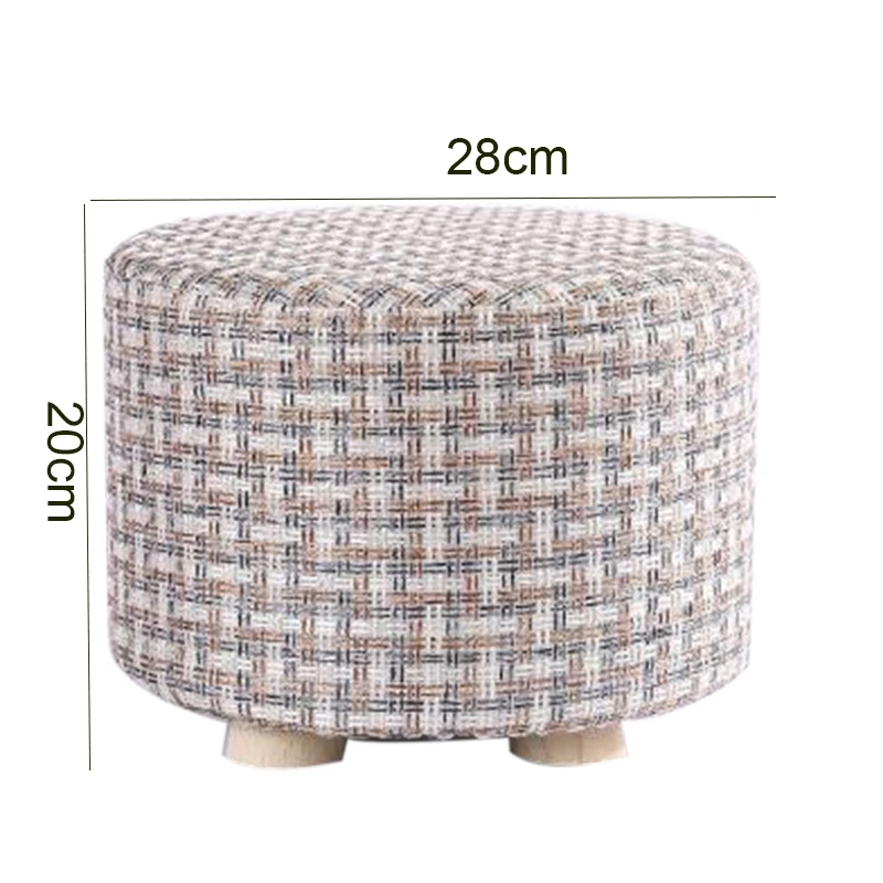 Небольшой табурет деревянные Пуфики с льняной хлопковой крышкой обеденные
