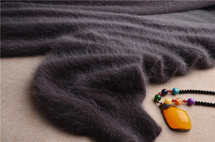 Женская модная зимняя вязаная одежда из меха норки и кашемира Свободный кардиган