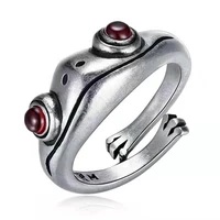 cartoon retro frog ring distressed ring simple garnet opening adjustable ring jewlery for women