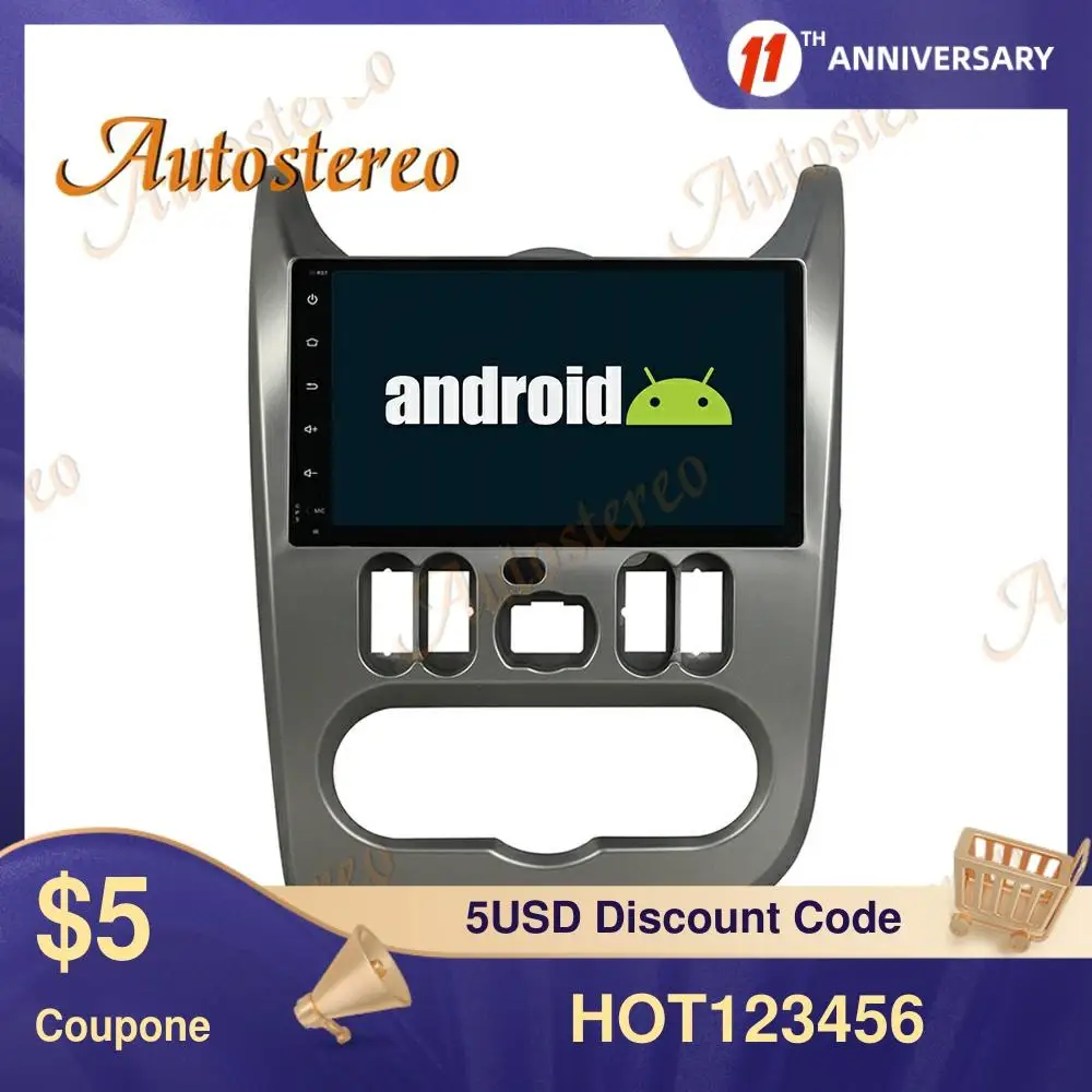 Автомобильный без DVD-плеера Android 9 8 Core GPS-навигация для Renault Duster 2015-2016 стерео