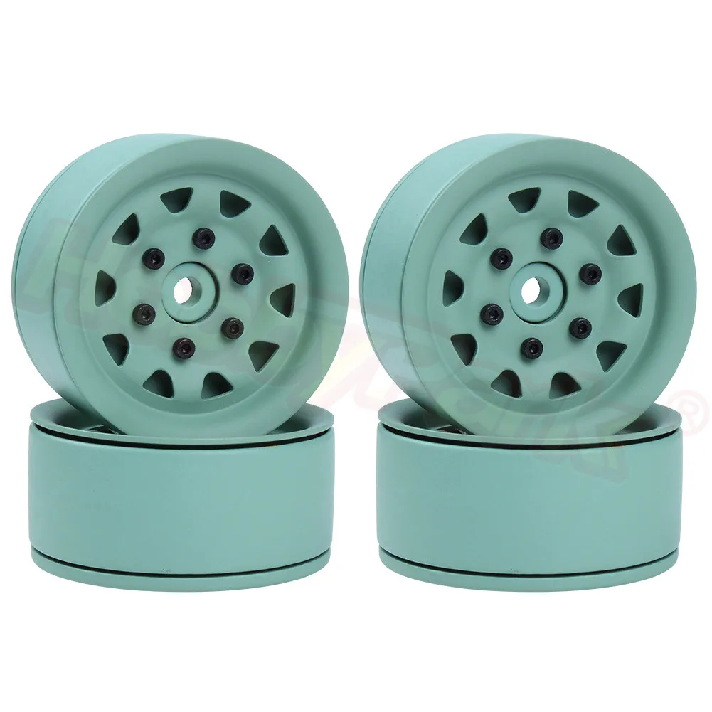 Green 7481 Тяжелые алюминиевые 1,9 Beadlock Колесные диски 12 мм шестигранные для 1:10 радиоуправляемые гусеничные машины грузовик Traxxas TRX4 осевой SCX10 90046 RC4WD D90 CC01 - Цвет: Green 7481