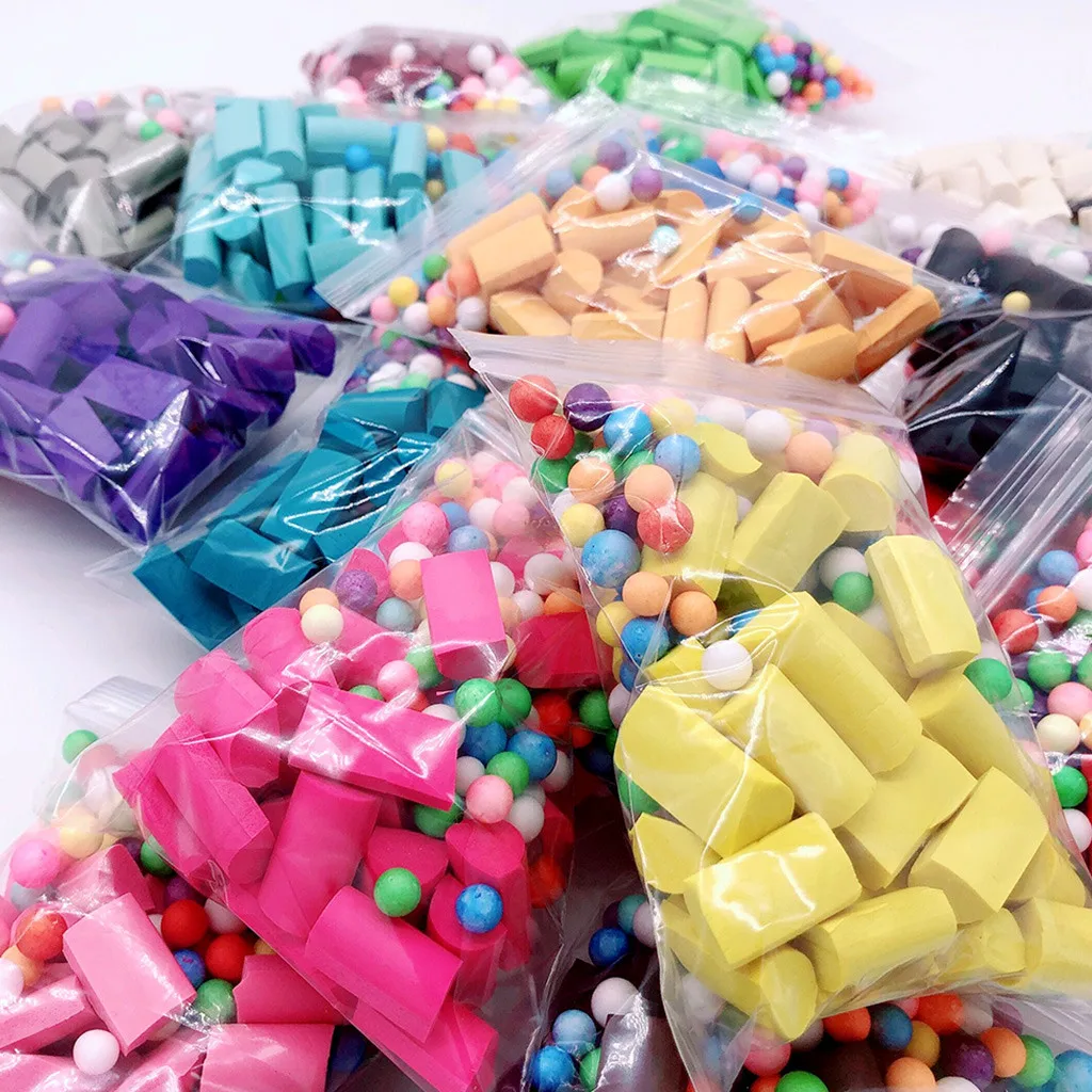 DIY слайм красочный пузырьковый шар мягкие пенные куски бусины наполнитель