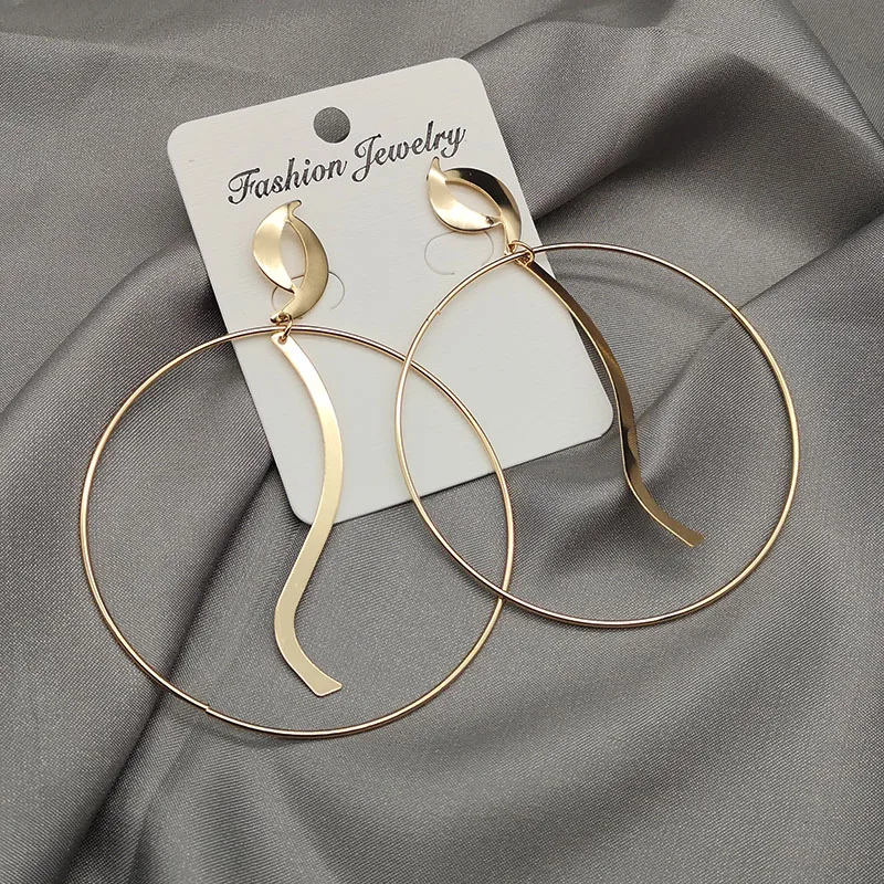

Hot New Fashion Women Earrings Gold Multi-layer Vintage Earrings Dangle Earring Big Ring Women Jewelry