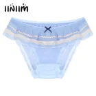 Мужское нижнее белье, женское нижнее белье, однотонное женское нижнее белье, прозрачный сетчатый эластичный пояс, Симпатичные трусы с оборками