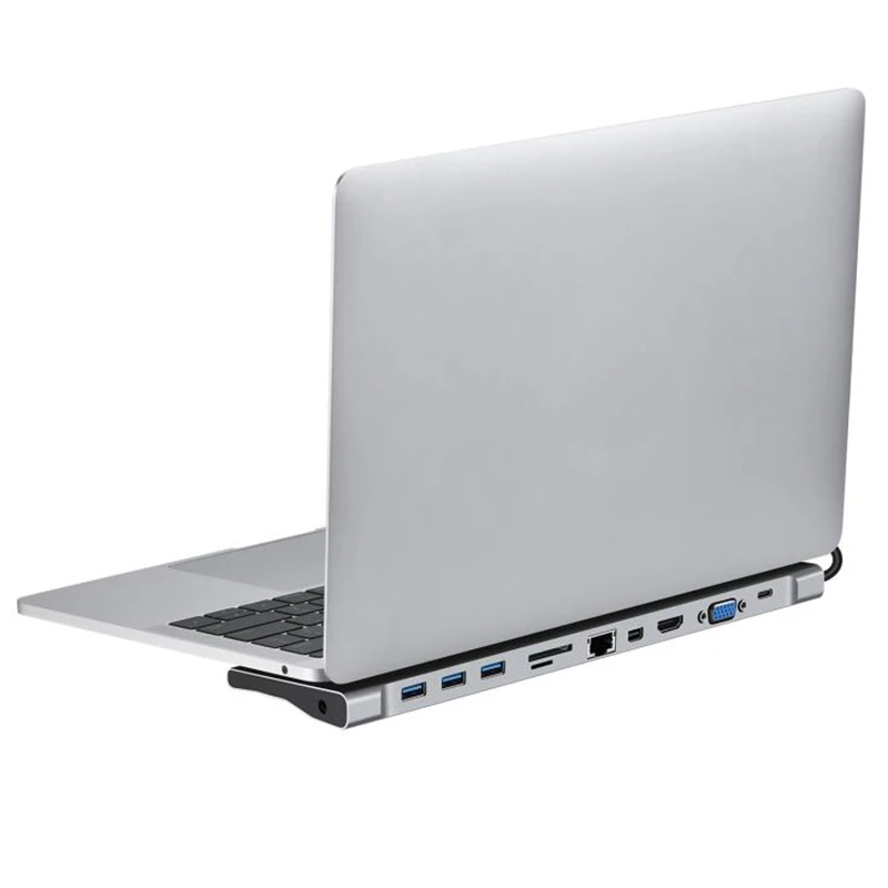 11 в 1 Usb type C концентратор к Hdmi Vga Rj45 3 0 хаб конвертер с Sd/Tf кард ридер адаптер для Macbook