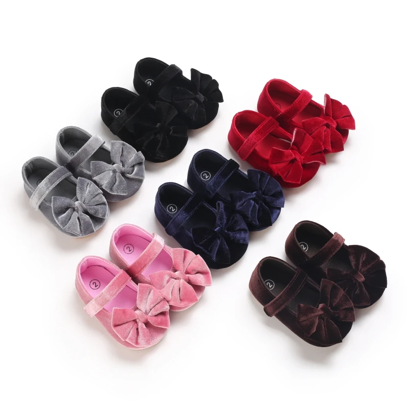 

Cute Bows Baby Shoes Princess Kids Girl Shoes Soft Sole Non Slip Infant Toddler First Walkers 0-18M