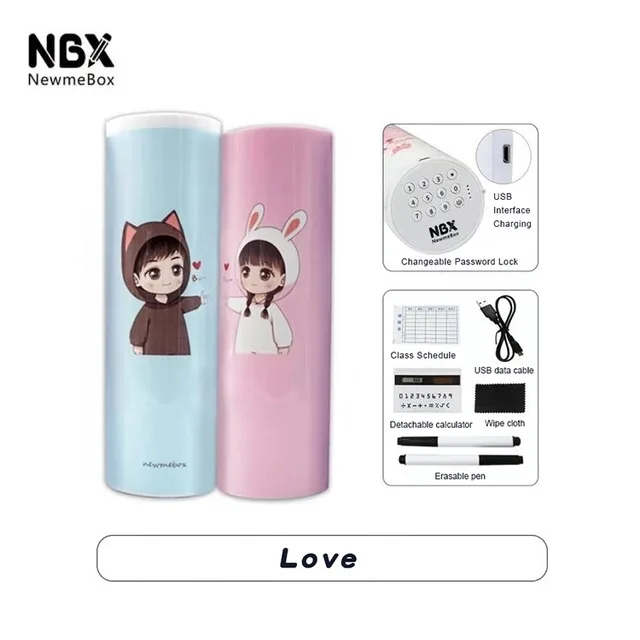 NBX newmebox школьный Карандаш Чехол для девочек и мальчиков с калькулятором круговой multifunctionalStylish замок с паролем Карандаш Чехол