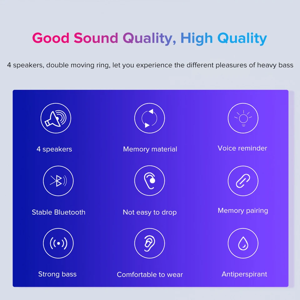 Беспроводные Bluetooth V5.0 наушники 6D шокирующие басы гарнитура с шейным ободом