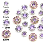 Круглой формы в форме цветка Стразы фиолетовый стразы кристаллы Камни коготь Стекло стразы пришить кристаллов Garment Accessories 2050100 шт