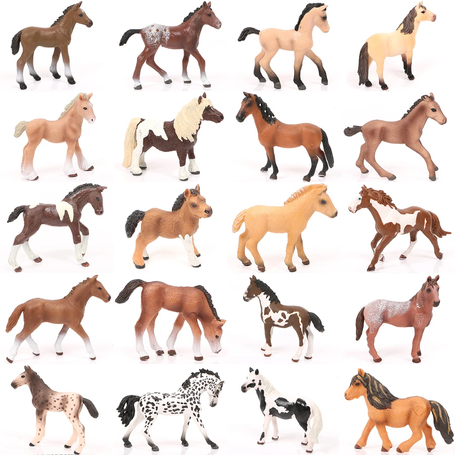 Realistic Horse Model Animals Action Figures Mustang PVC Educational Horses Set Toys Figurine Collection For Kids |