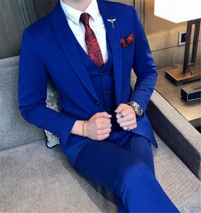 

2020 мужская мода, костюм для выпускного вечера дизайн мужской костюм Slim Fit 3 предмета смокинг костюмы на выпускной, свадьбу на заказ жениха Бл...