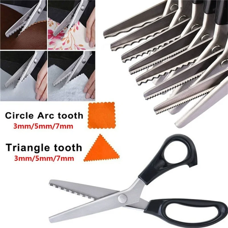 Портновские ножницы для шитья с круглыми треугольными зубцами рукоделия