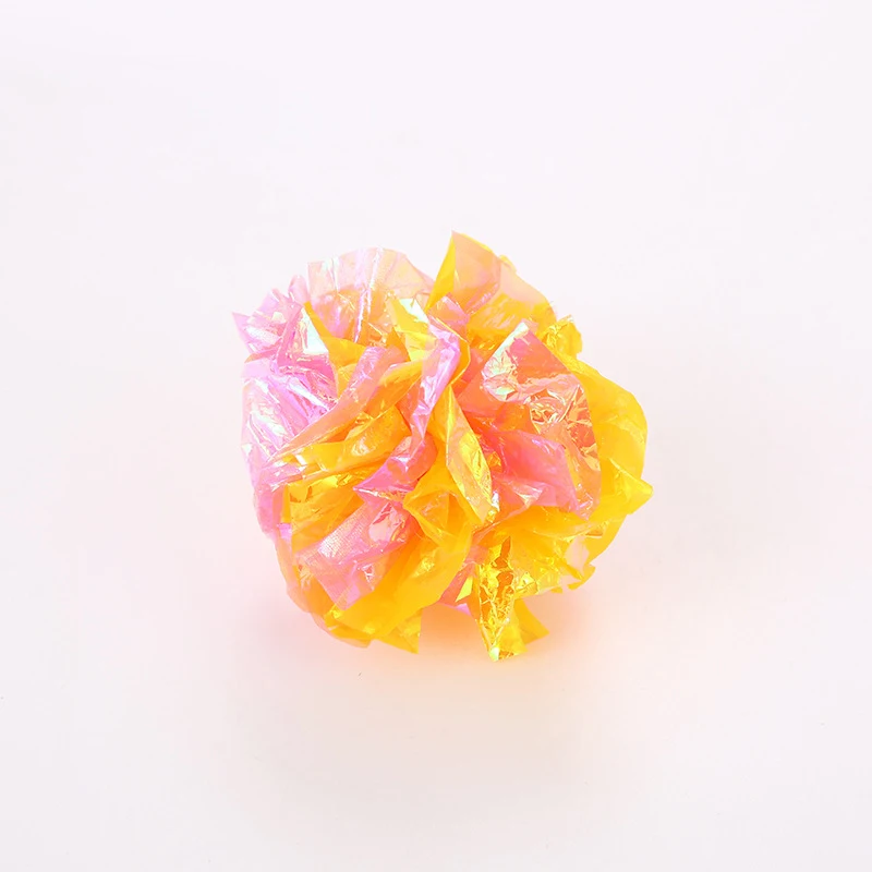

5PCS Random Color Crinkle Ball Cat Toy Interactive Crinkle Kitten Toys Mylar Ball Cat Toy Sound Cat Training Toys Chase Toy
