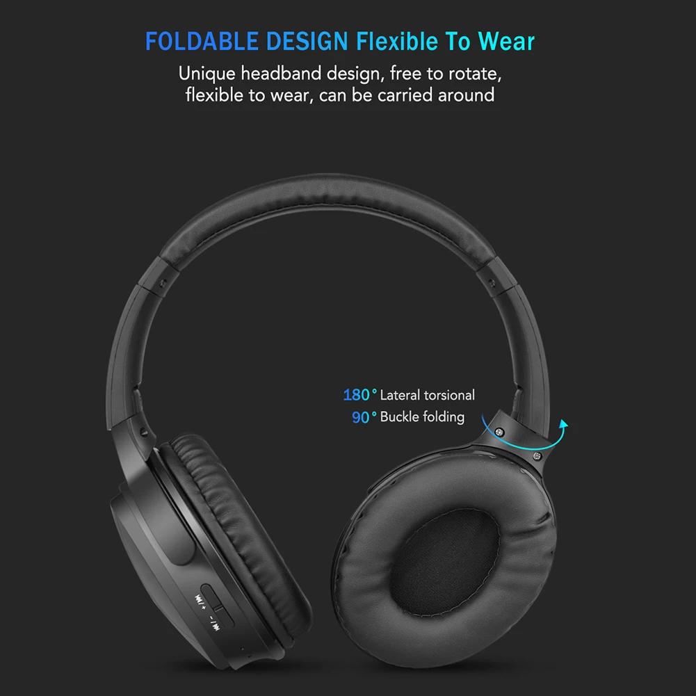 Беспроводные наушники Bluetooth гарнитура Складные стерео игровые с микрофоном для