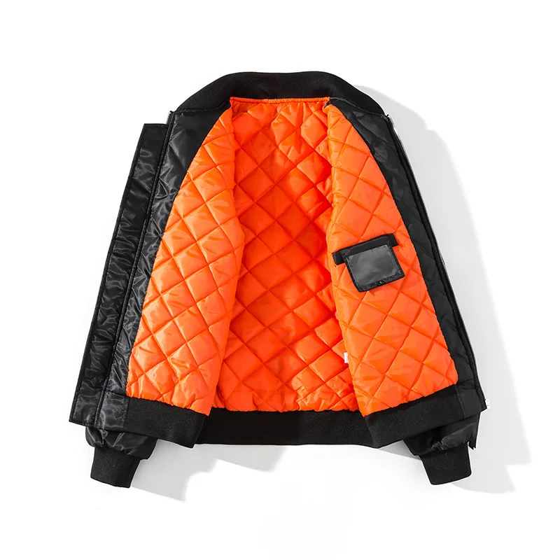 

Autumn Winter Pilot Jacket Men Women Embroiderey Baseball Jacket Thick Warm Casual Windbreaker Coat Male Letter White Black 2020