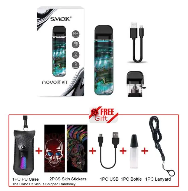 NOVO 2 Tiffany Blue SMOK Novo 2 комплект 800 мАч батарея электронная сигарета вейп мини Vape с картриджем Pod катушки атомайзер S NORD PRM40 - Цвет: NOVO 2 Tiffany Blue