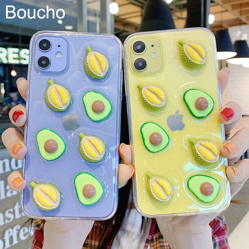 Чехол для телефона iPhone 11 pro XS Max X XR SE2 3D авокадо durian чехол SE 6 6S 7 8 Plus прозрачный клей