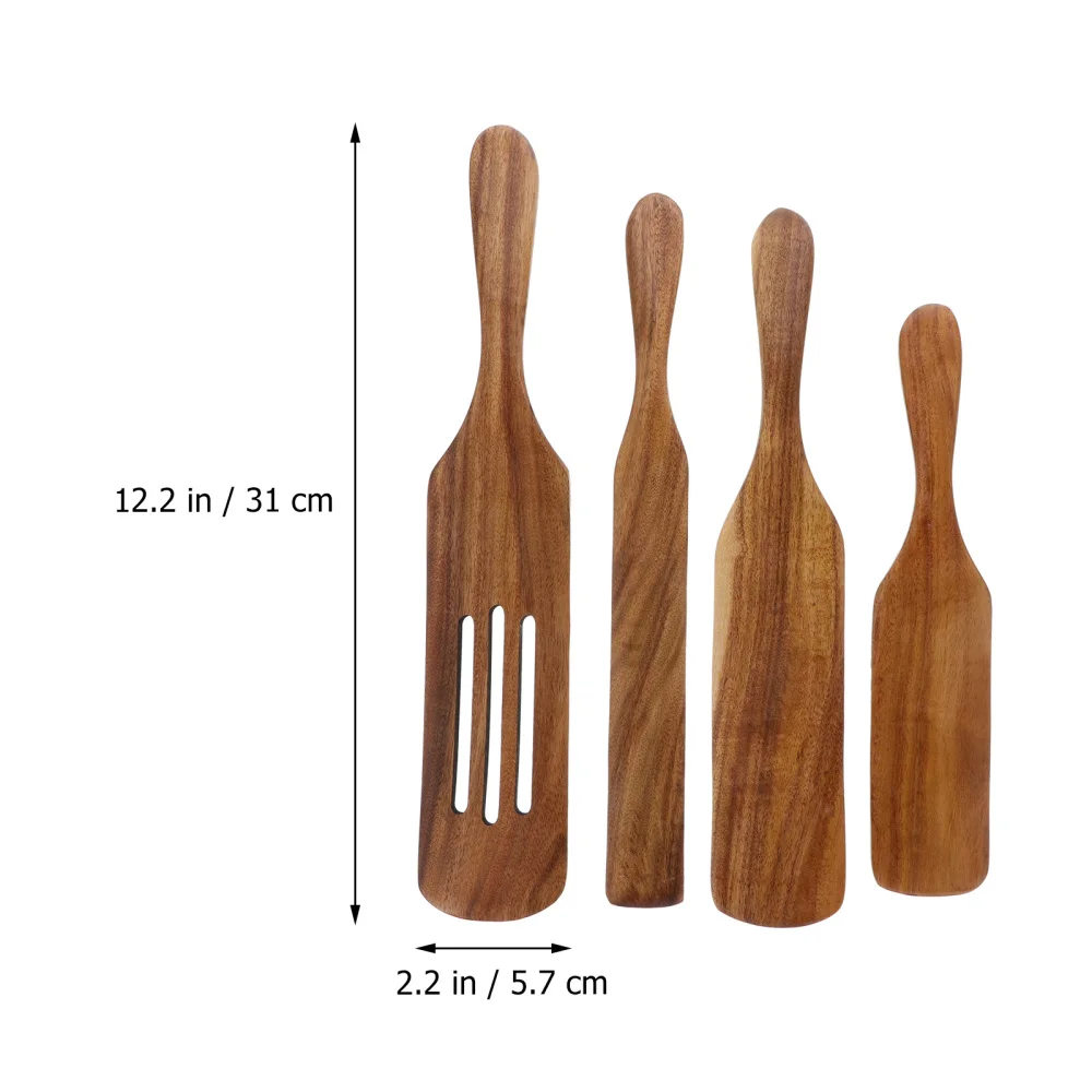 

1 Set of 4pcs Wooden Utensils Heat Resistant Cooking Tools Cookware Kitchenware