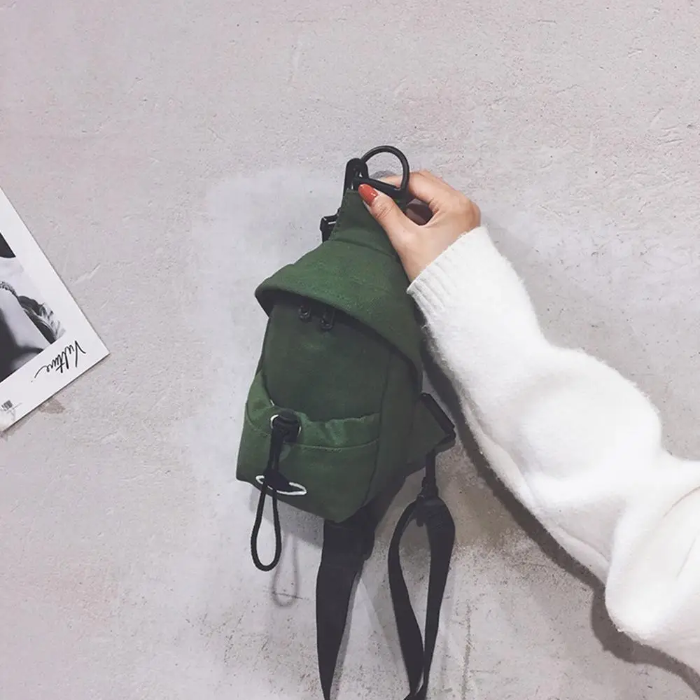 Женская новая модная однотонная холщовая трендовая сумка на одно плечо поясная