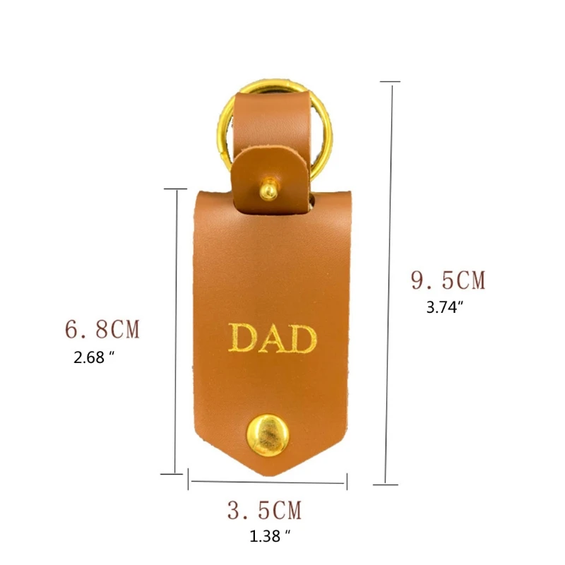 

Leather Photo Keychain Personalized Present for Papa Christmas Birthday