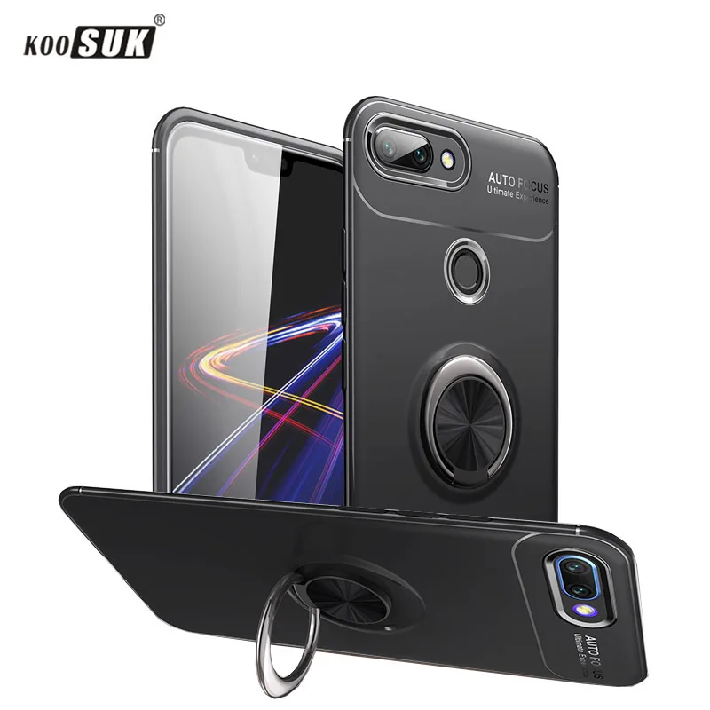 Чехол с кольцом-держателем для Huawei P Smart 2018 силиконовый | Мобильные телефоны и