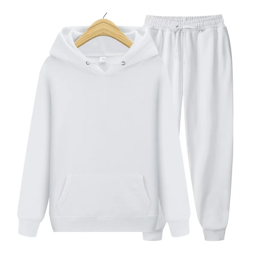 

2pcs Woman sets hoodies sweatshirt + pants solid colors women hooded sweatshirt + pants