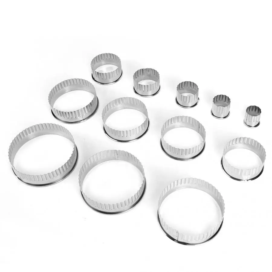 12 шт. круглый из нержавеющей стали форма для печенья тесто резак с зубами DIY Форма