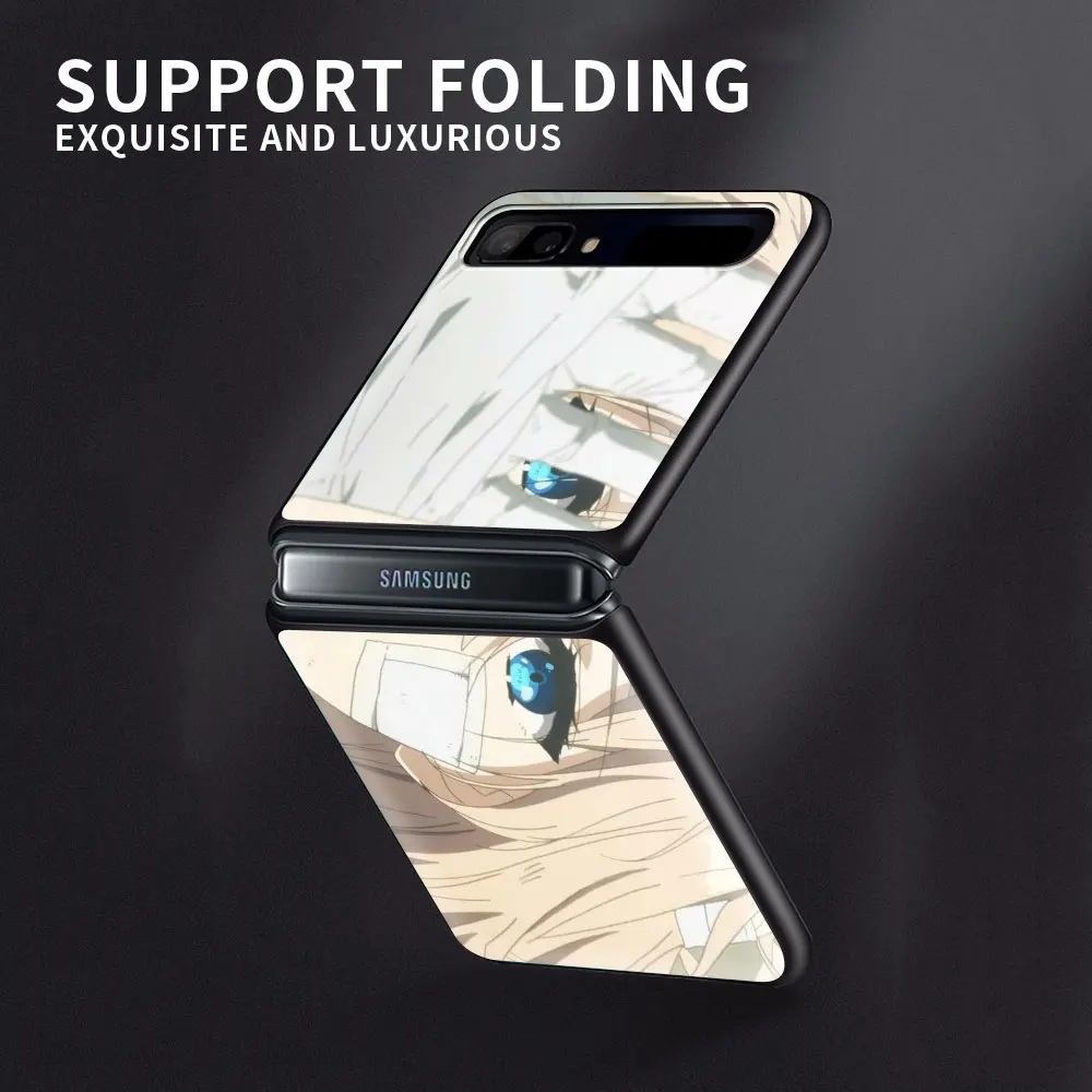 

Japan Anime Cute Girl Eye Smartphone Shell for Samsung Galaxy Z Flip Caso Soft Shell Black Fundas TPU Coque Silicone Case