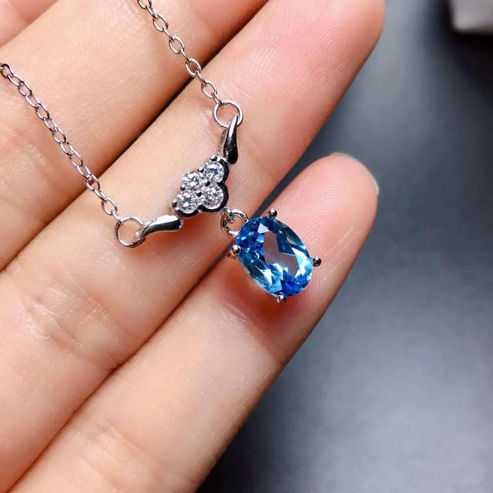 Голубой топаз стихийных бедствий и реальные топазом Цепочки ожерелья из