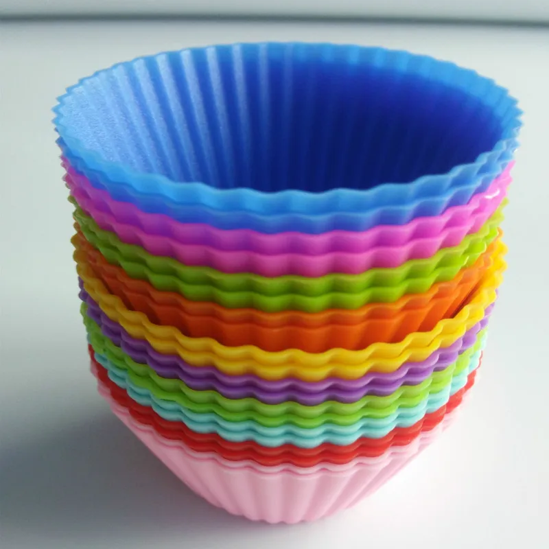 12 шт./лот форма для капкейков 7 см Кухонное ремесло цветные работы силиконовые