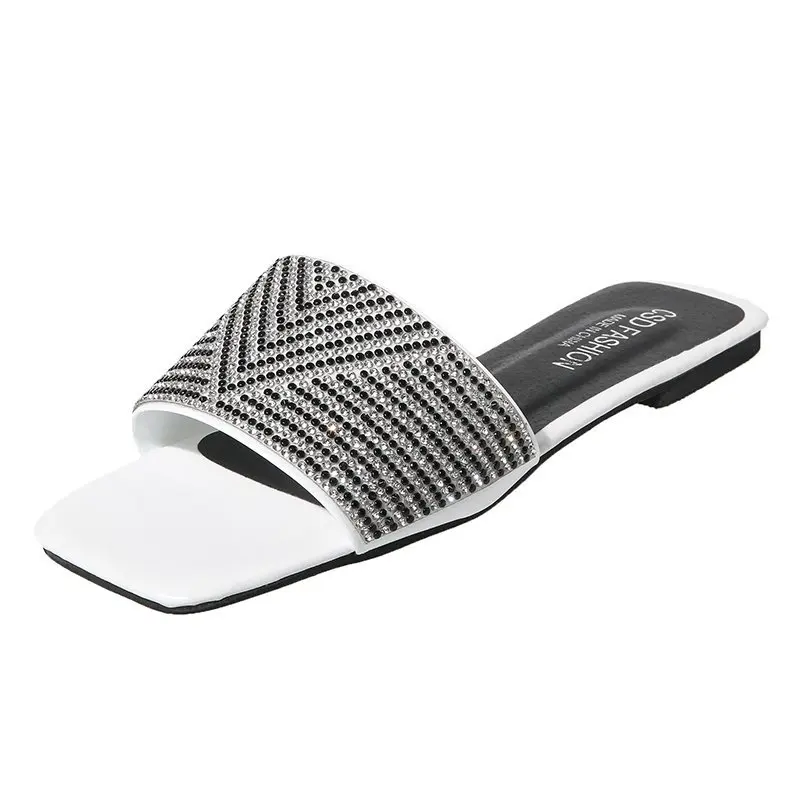 

Black White Color Woman Slippers Sandals Shoes Non Slip Flat Slippers Woman Sandals Slides Beach Shoes Zapatos De Mujer