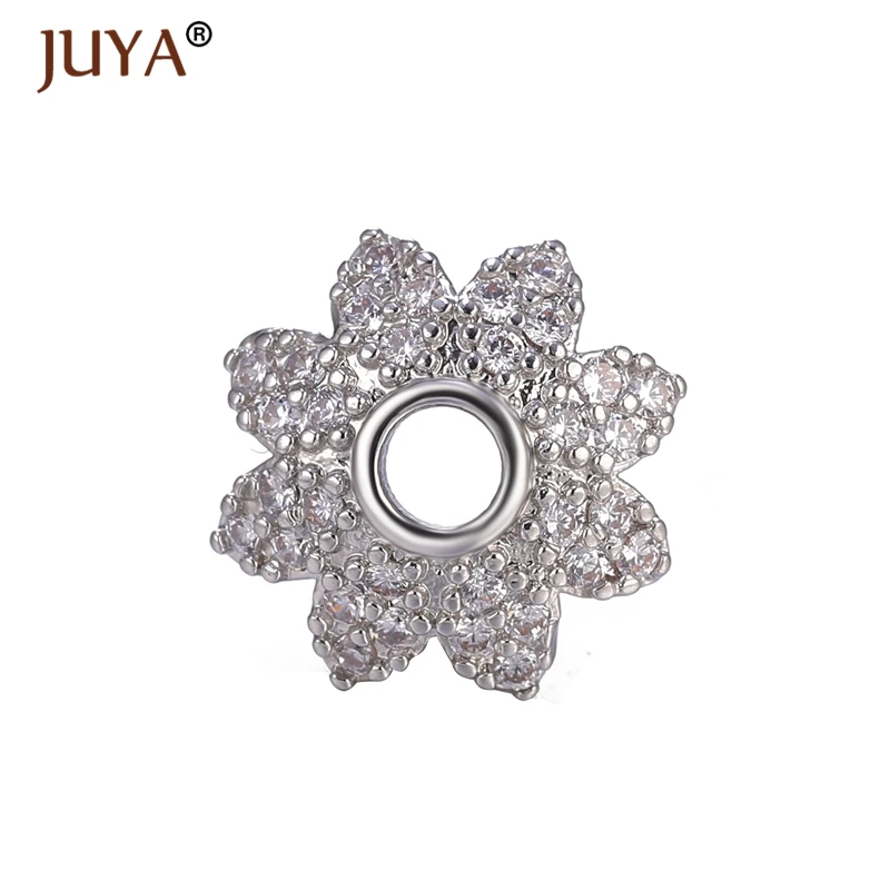 Бусины для украшений JUYA CZ стразы в виде цветов рукоделие аксессуары сделай сам
