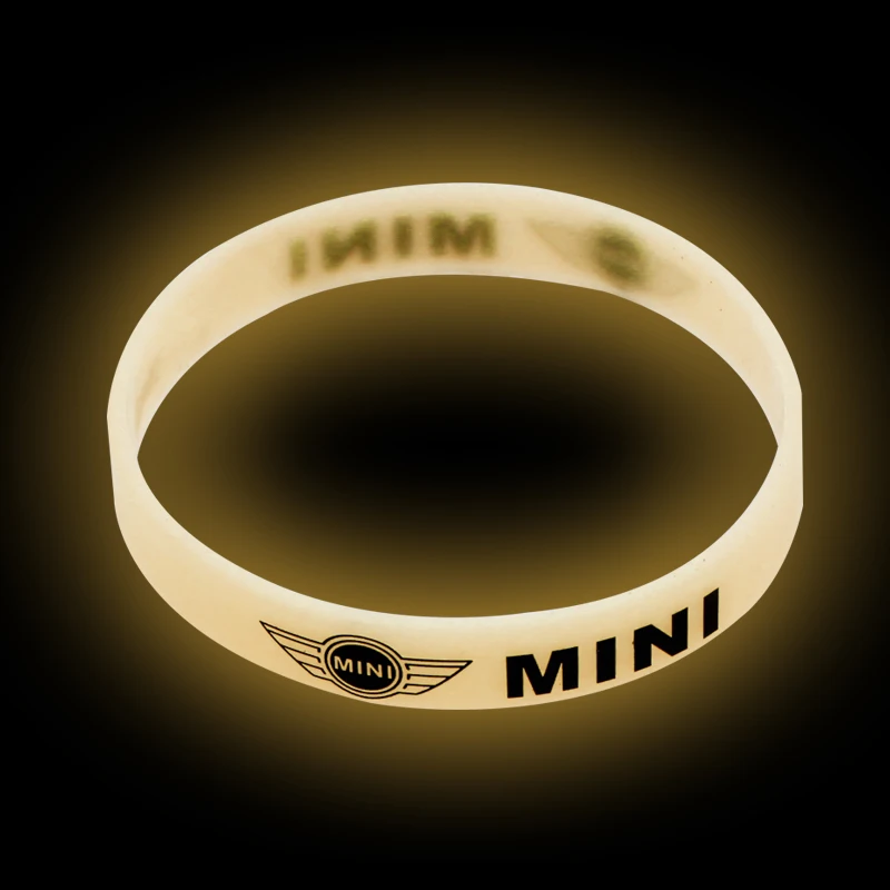

1pcs bright parts for BMWs Mini R56 R50 R53 F56 R60 2011 car badge Silicone holographic bracelet sport bracelet car accessories