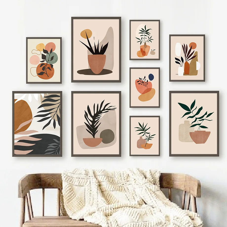 

Plant Color Block Illustration Abstract Art Canvas Painting Nordic Posters And Prints Wall Pictures For Living Room Home Decor