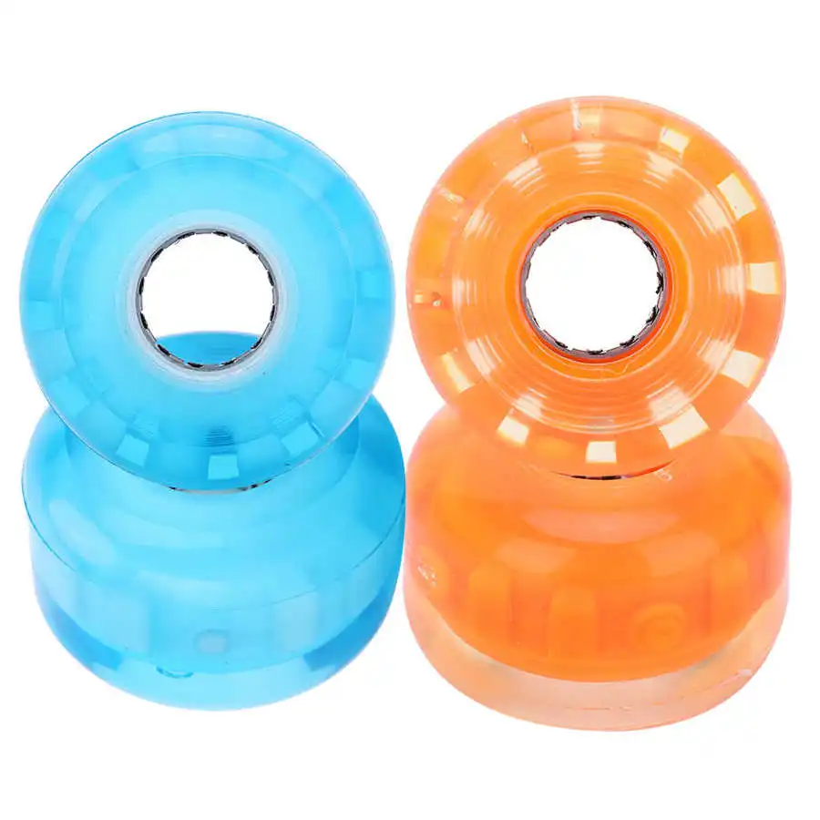 4pcs Skateboard Wheels High Elastic PU Flashing Wheel 52mm Professional Anti-Skid No Noise | Спорт и развлечения