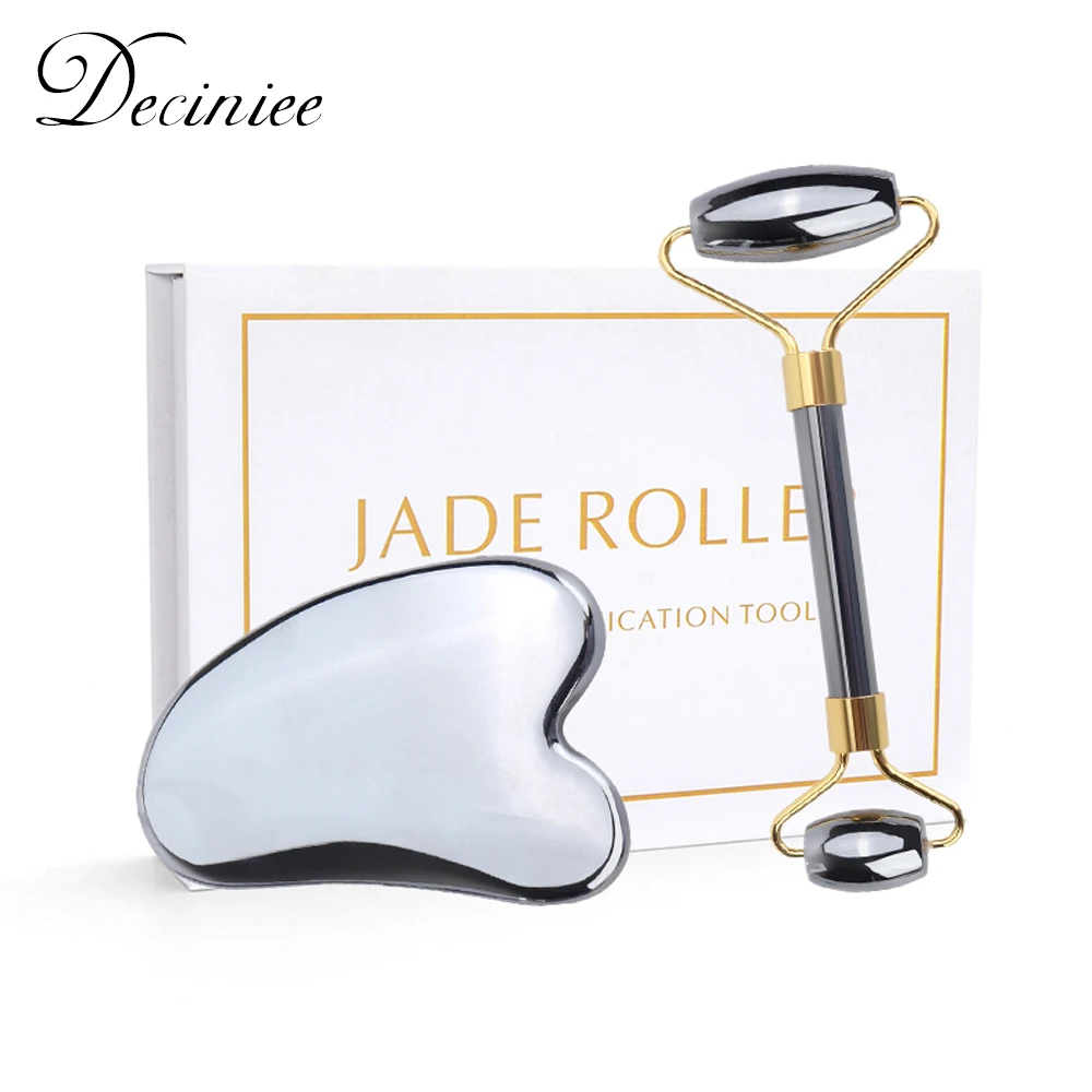 

Терагерц ролик для лица нефритовый ролик Gua Sha Набор для лица Массажер натуральный терагерц камень для охлаждения массаж морщины против ста...