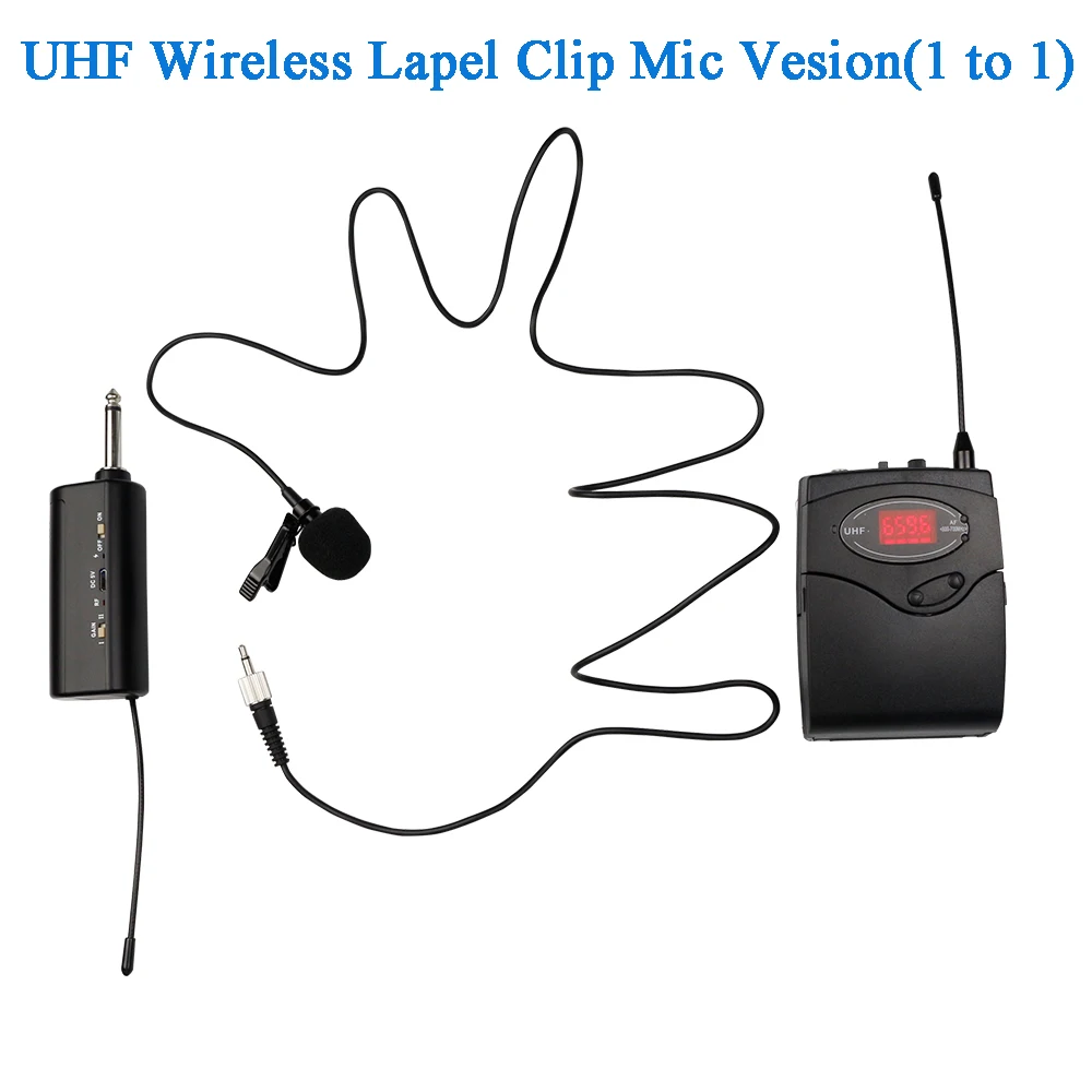 1Lapel Clip mic Поясная Задняя Скрытая Металлическая клипса профессиональный УВЧ беспроводной микрофон ушной крючок гарнитура/микрофон с отворотом для сцены - Color: 1Lapel Clip mic