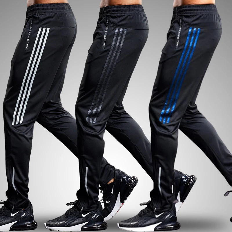 

Men Running Sport Pants With Zipper Pockets Football Training Joggings Sweatpants Basketball Soccer Trousers Plus Size For Male