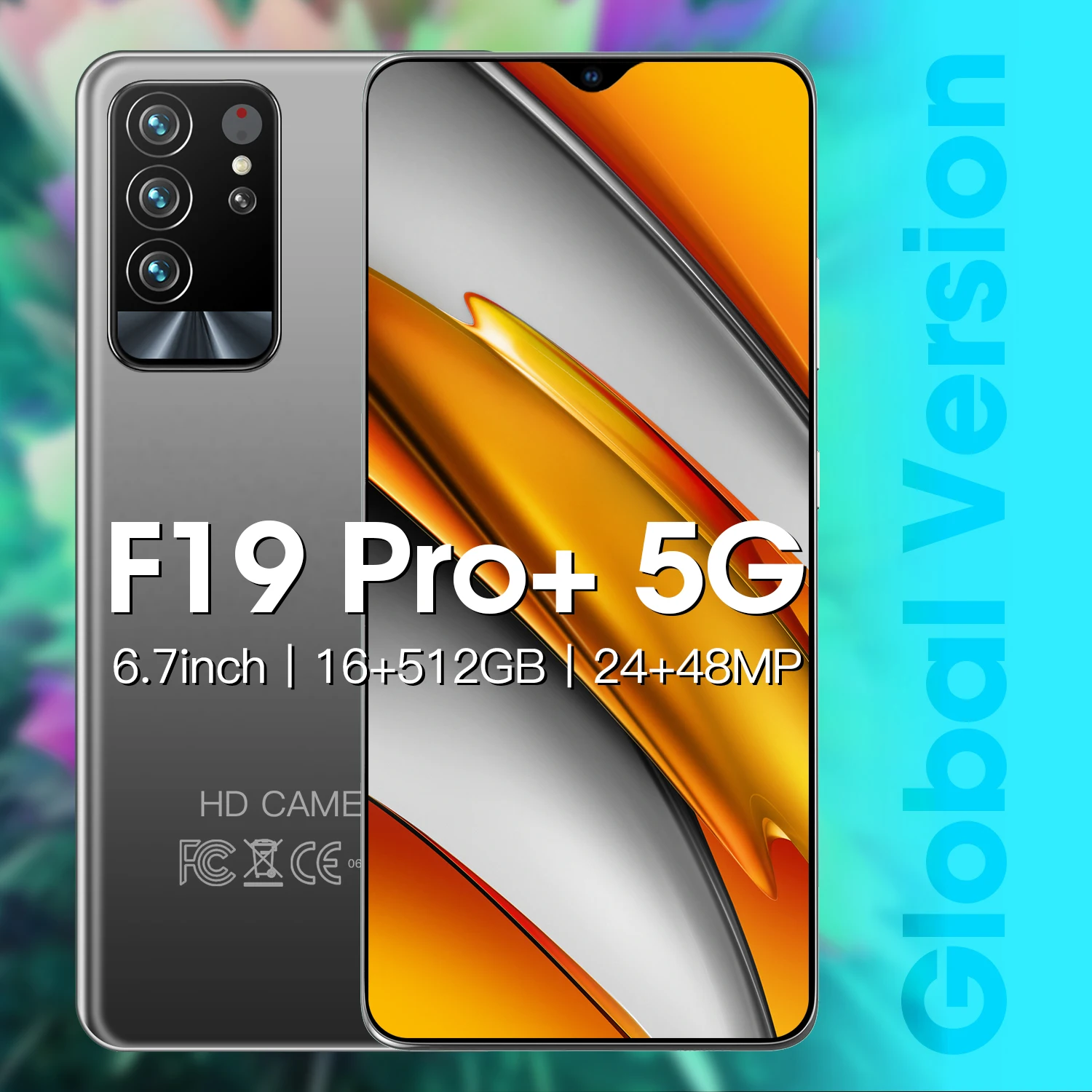 

Samsug F19 Pro+ 5G Global Version MTK6989 16GB 512GB 6000mAh Android 10.0 6.7Inch Smartphone Dual SIM Card Mobile Phone GPS WiFi