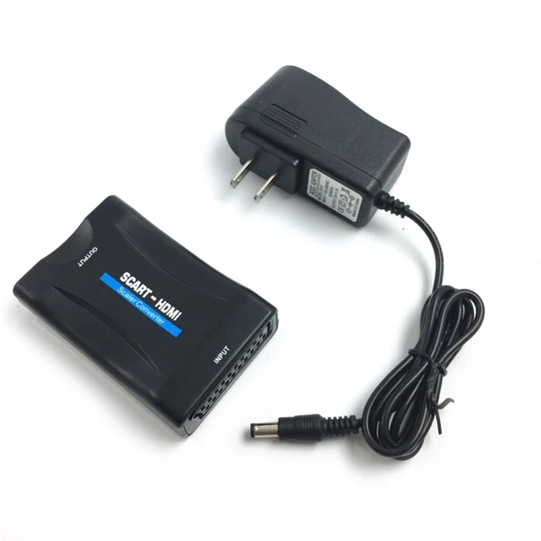 US Из scart в HDMI конвертер 1080P Аудио Видео высококлассные конвертер адаптер для HD ТВ DVD для Sky Box СТБ Plug and Play с блоком питания постоянного тока для кабеля - Цвет: US