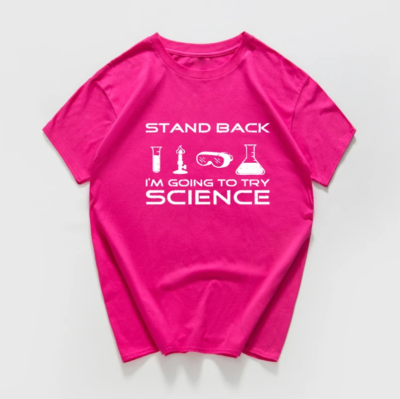 Stand back i am'm to try science забавная Футболка мужская хип-хоп хипстерская уличная футболка homme мужская одежда harajuku Топ