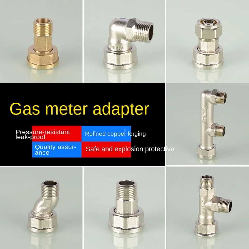 Полностью медный счетчик природного газа передний и задний переходник тройник M30