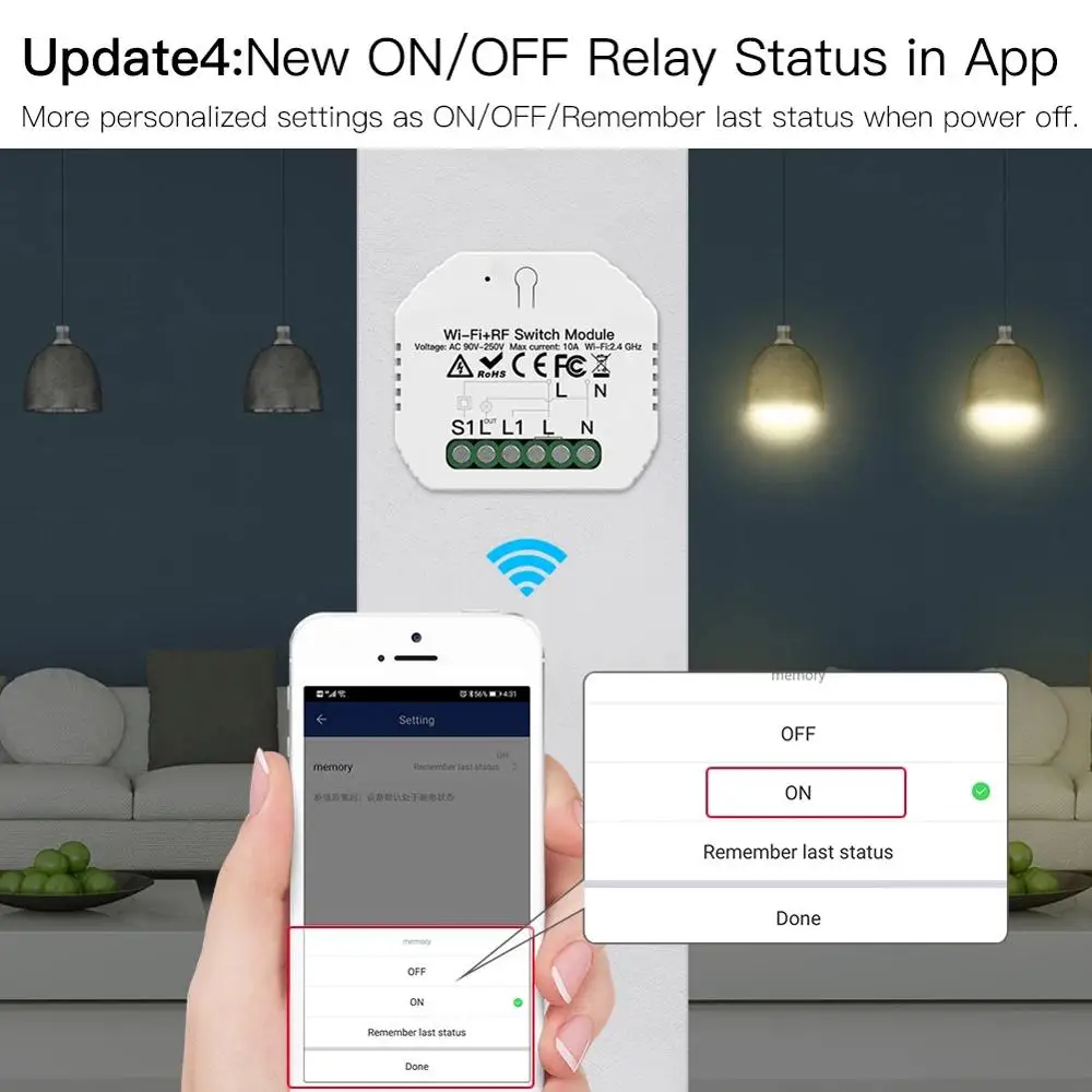 Умный мини светильник ASEER Wifi модуль выключателя Diy 90 250VAC приложение Smart Life с
