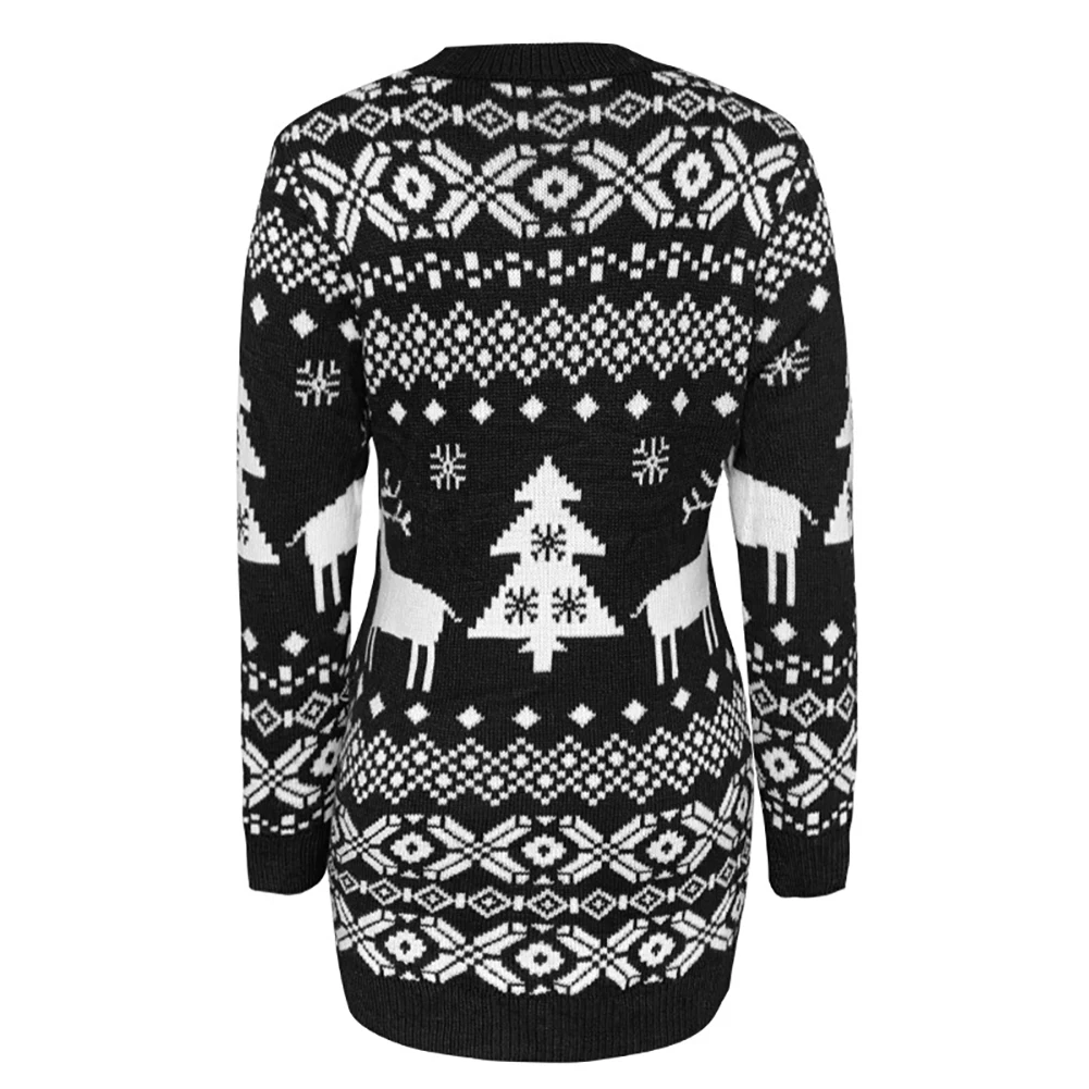 

Christmas Sweaters Dress Women Autumn Winter Striped Patchwork O Neck Dress for Women Knitted Jumpers Dress Straight Mini Dress