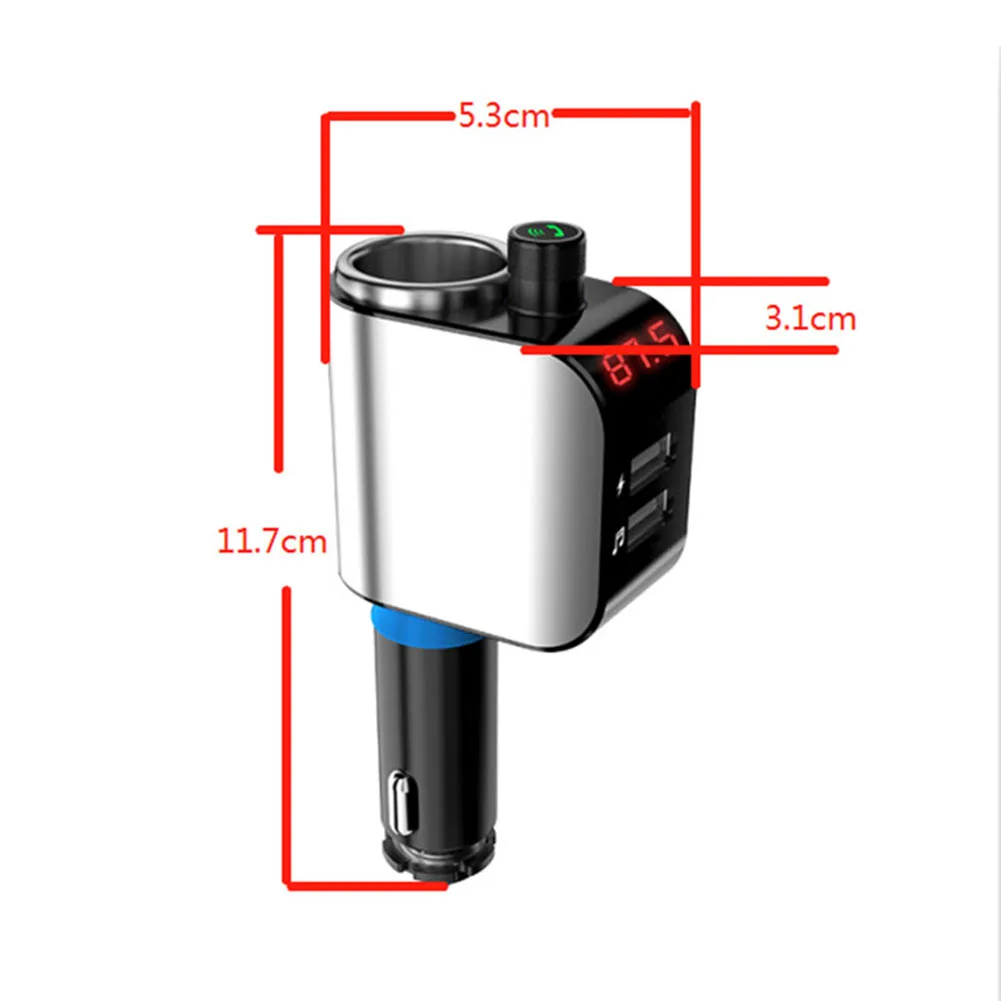 

AD909Bluetooth FM Transmitter Elaborate Manufacture Prolonged Durable Handsfree Car Kit MP3 Music Player Power Outlet