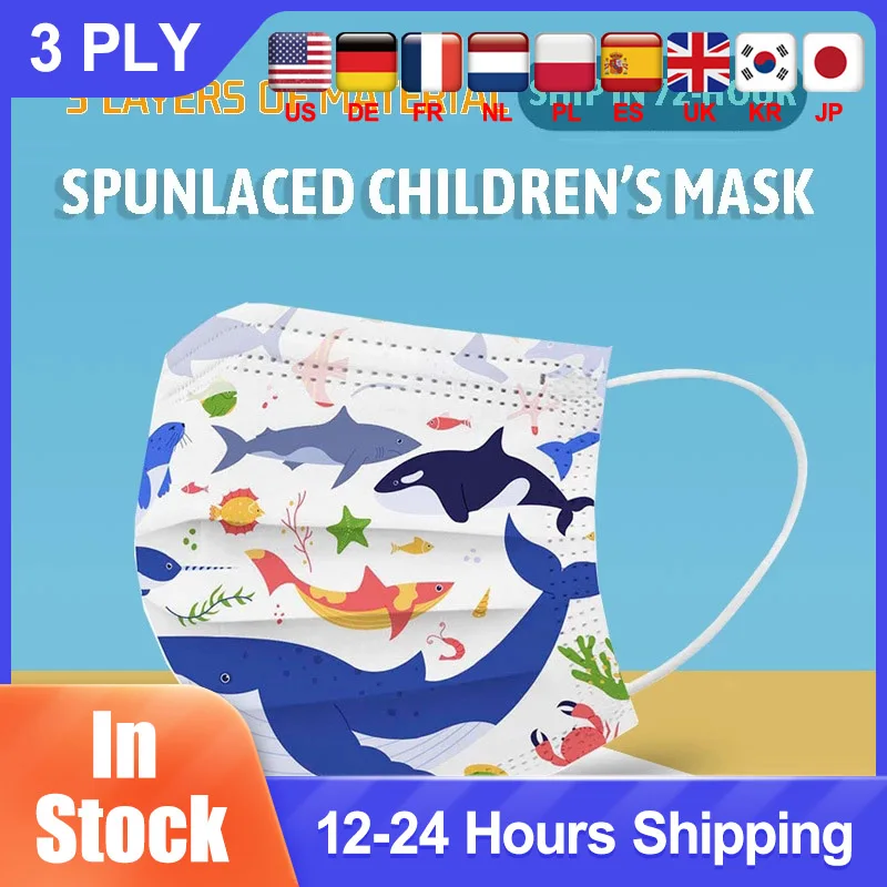 

Disposable Medical Surgical Masks Protection Mouth Face Mask 3ply Filter Earloop Breathable Kids Face Mask Cartoon Children Mask