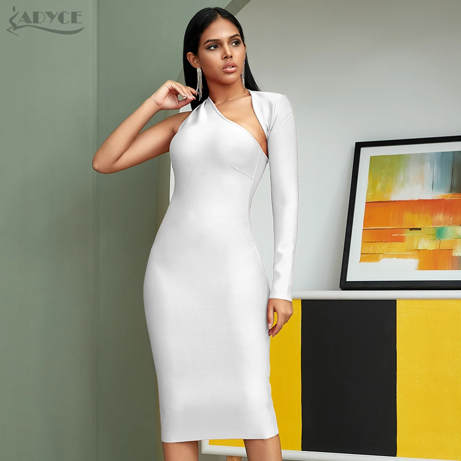 

Sexy Hollow Out Club Maxi Celebrity Runway Party Dress Vestido New Autumn Red One Shoulder Long Sleeve Bandage Dress Women