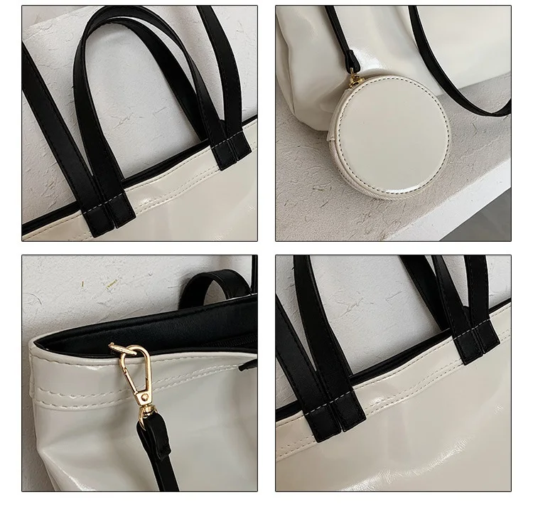 

Women Large Tote Bag PU Leather Shoulder Bags Simple Luxury Handbag Composite Bags Female Big Shopping Bag Lady Travel Purse