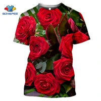 sonspee3d printed harajuku flower rose mens t shirt sweatshirt fashion ladies short sleeve casual beautiful flower costume tops