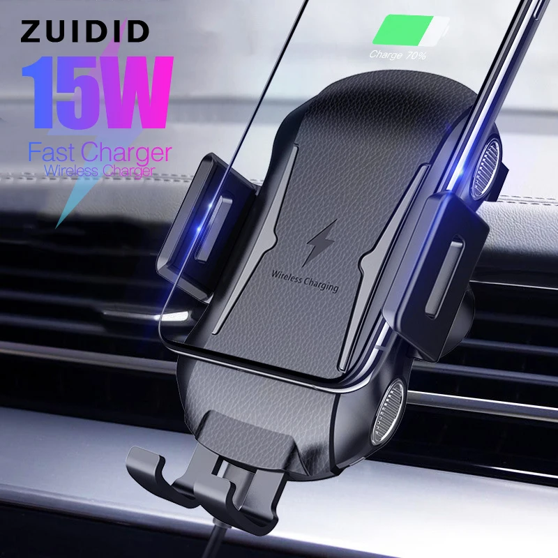 

15W Qi Fast Wireless Car Charger Intelligent Quick Wireless Charging Phone Car Holder For iPhone 12 Pro Max Xiaomi 11 Huawei P40